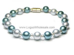 Magnet Clasp - 18cm Hematite Stone Beaded Bracelet